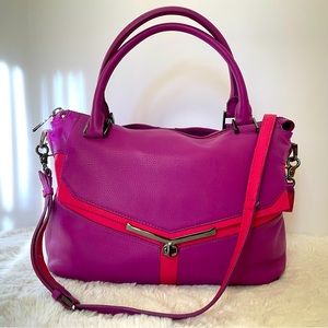 Botkier Pink and Purple Shoulder/Crossbody bag with Dark Silver Hardware.